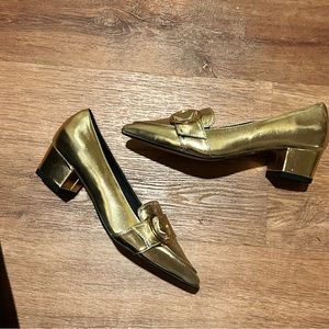 ASOS Metallic Gold Flats with Buckle